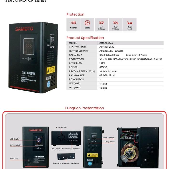 Gambar SAMOTO SMT5KVA SMT-5KVA SMT5000 SVC5000N SVC-5000VA Stabilizer Stabiliser Digital Servo Motor dari Innovatech Official Kota Administrasi Jakarta Pusat Tokopedia