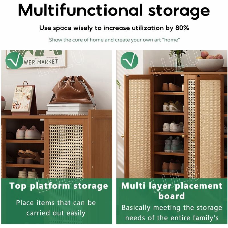 Product Introduction of 【TERLARIS】Kabinet Sepatu Bambu 2 Pintu - Rak Kayu Multi Lapis Lapisan tahan air Kapasitas Besar & Tahan Lama Desain Minimalis & Anti Rayap Tingkat berlapis kapasitas besar laci kamar estetik laci mini lemari 5 susun jumbo 19