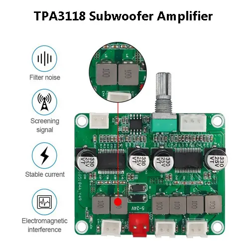 Amplifier Subwoofer TPA3118 Audio Board USB DAC 2x30W+60W Power Amplifiers Module
