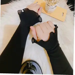 HANDSOCK TANGAN PLISKET TRUFFLE/MANSET TANGAN 1 LEYER PLISKET CERUTY/SARUNG TANGAN HAJI UMROH