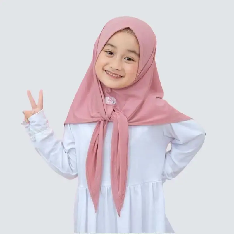 Jilbab Segitiga Instan Anak Jersey Premium Usia 4-10 Thn Kerudung Hijab Segi Tiga Oval Anak TK SD Yumna 3