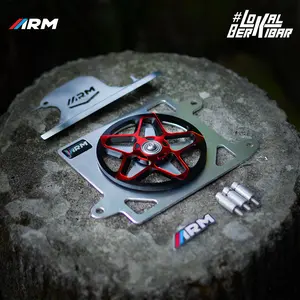 PAKETAN COVER RADIATOR SPINER 3D ARM TYPE BINTANG + LEHERAN RADIATOR