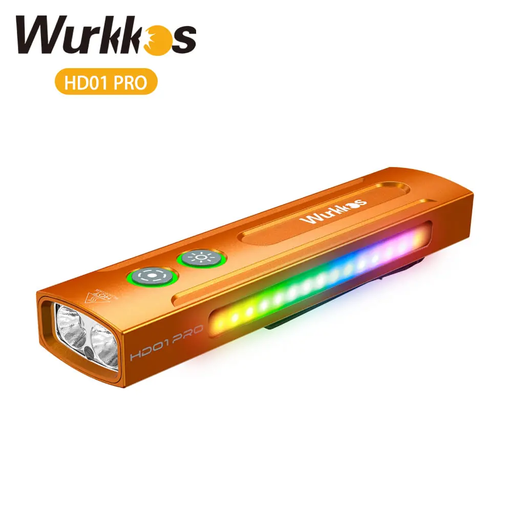 Wurkkos HD01PRO Multifunctional 1200mAh Flashlight 1200 LM with Laser and UV light White Light 90CRI Side RGB Lights IP65 Waterproof Hiking