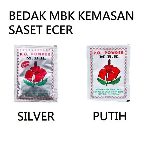 MBK Powder Putih | Silver - Menghilangkan Bau Keringat/Badan - Deodorant Powder Sachet | M.B.K
