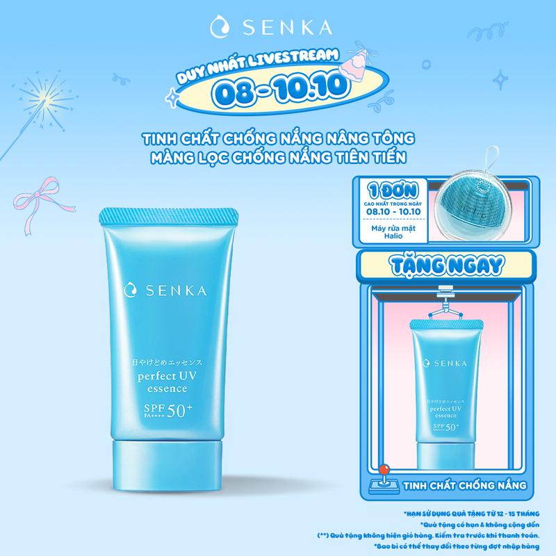 [Livestream new] Mua 1 tặng 1 - Quà tặng không hiện giỏ - Kem chống nắng nâng tông cho da dầu dạng essence SENKA PERFECT UV ESSENCE A 50G