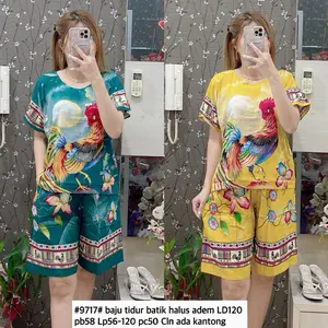 #9717 baju tidur batik rayon premium LD120