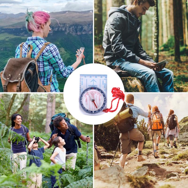 Outdoor Camping Hiking Transparent Plastic Compass with Map Scale Proportional Travel Military Directional Tools #426818 2