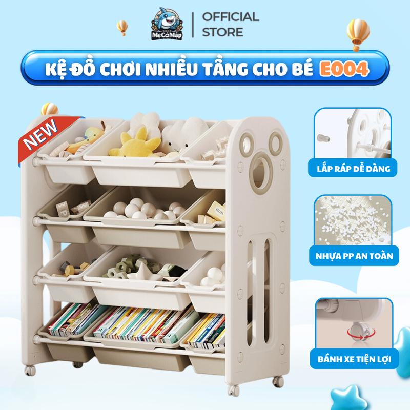   NEW 2026  Kệ Đựng ĐỒ Chơi 4 Tầng Nhiều Hộc Tiện Lợi Kệ Đồ Chơi Đa Năng Dày Dặn Chắc Chắn Láp Ráp Dễ Dàng - E004 