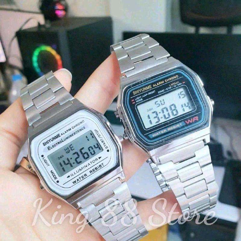 Đồng hồ Điện tử kiểu dáng Classic size 38*36mm đầy đủ chức năng xem giờ BÁO THỨC bấm giờ dành cho Nam có tặng hộp và Pin dự phòng đi kèm. Bảo hành 12 tháng về máy đồng hồ bạc Watch Đeo Tay mtp