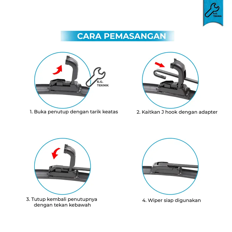 [Satuan] Wiper Blade Mobil Wiper Frameless Universal 12 Inch - 26 Inch 1