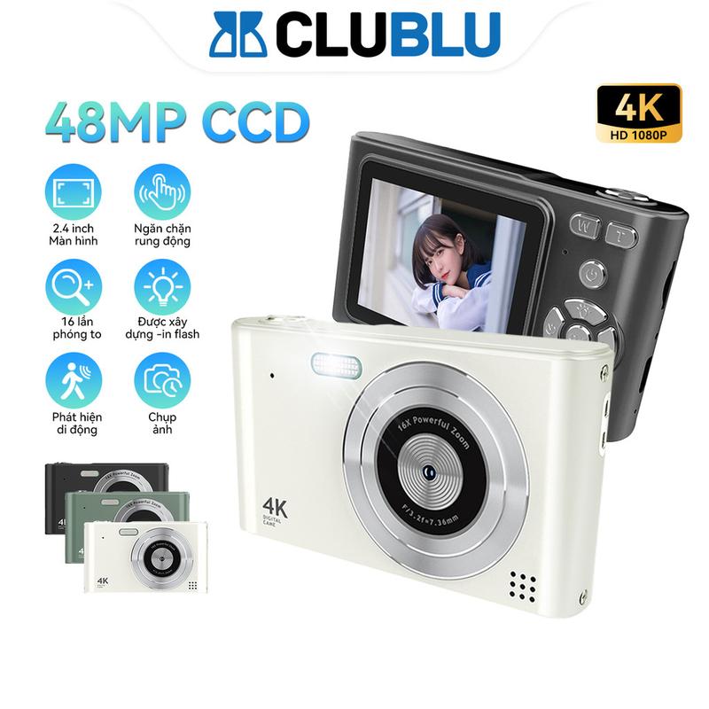 -CLUBLU- Máy Ảnh Kỹ Thuật Số H15CCD Digital Camera Mini 4K Siêu Mỏng Nhỏ Gọn Chính Hãng Chụp Ảnh Cho Học Sinh