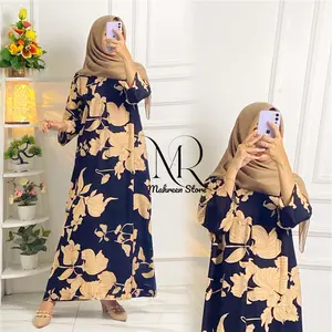 Dress Premium Lengan 7/8 Semata Kaki Muat Jumbo Model Simple Cocok Sehari-hari dan Berpergian