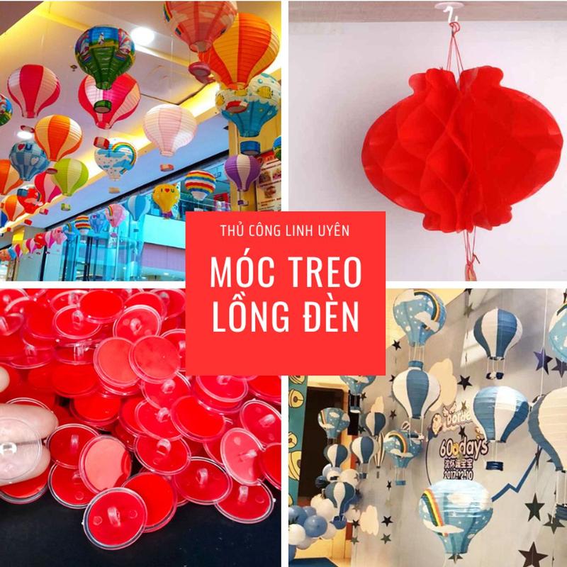 Móc Dán Tròn Treo Đèn Lồng, Cẩm Tú Cầu, Hoa Giấy, miếng dán trần nhà, dán tường…