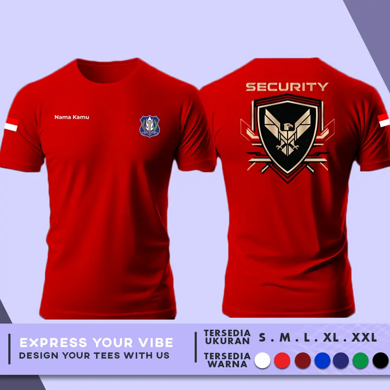 Kaos Baju Satpam Security Gratis Tulis Nama Kamu | Cotton Combed 30s V.1 4