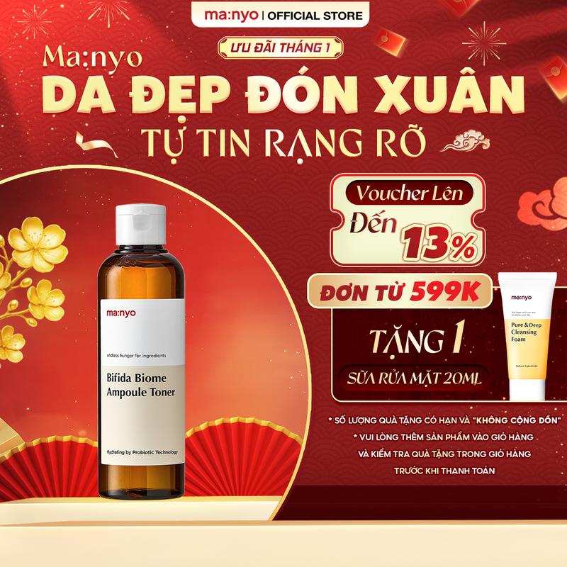 Nước Hoa Hồng ma:nyo Bifida Biome Ampoule Toner 210ml Làm Đẹp Da Skincare