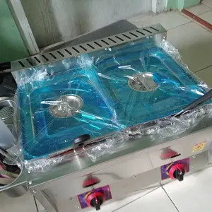 XINHONG Penggorengan gas multifungsi dan wajan datar Stainless Steel dengan saringan Penggorengan Keripik untuk Restoran Komersial Dapur Rumah