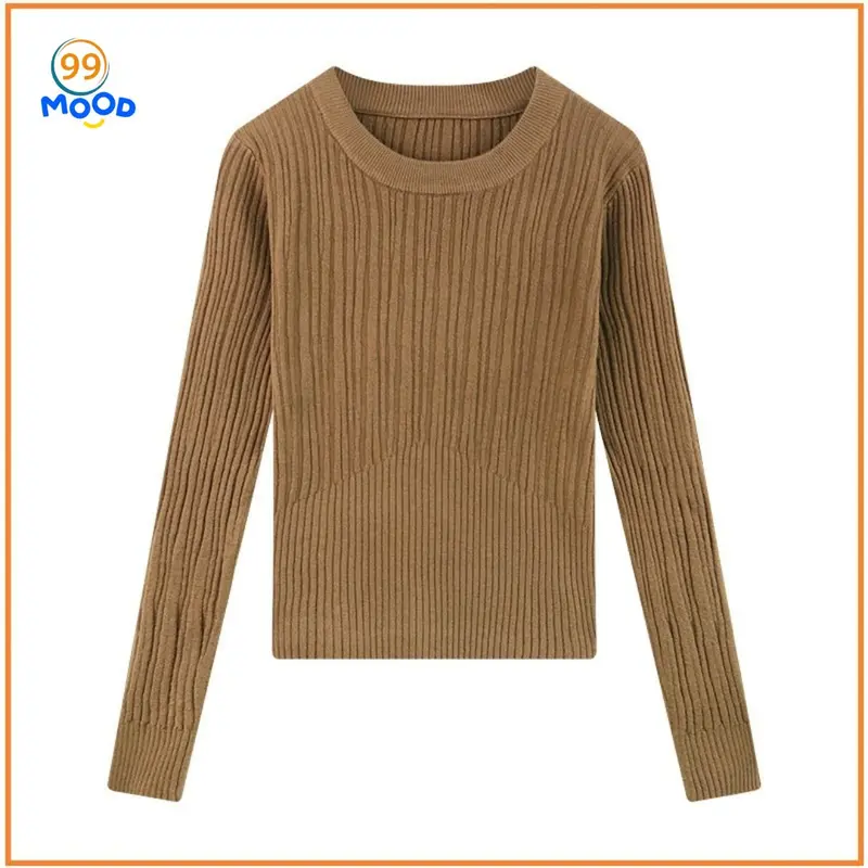 Atasan Rajut Wanita Lengan Panjang Korean Round Neck 8219 Knitwear Atasan Nyaman Kerah Bulat - Inner Outer Sweatshirt Top - Lembut Baju Cardigan Baju Cardigan 0