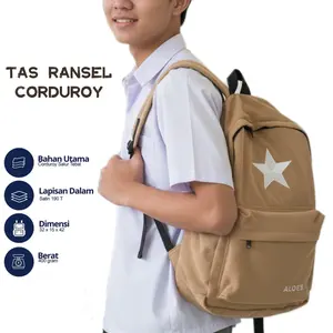 Tas ransel corduroy backpack corduroy | tas ransel sekolah Corduroy Pria Wanita