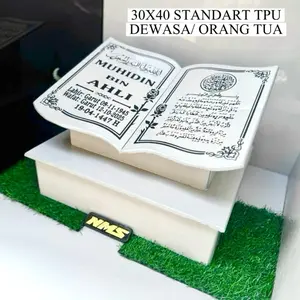 BATU NISAN GRANIT DEWASA UKIRAN PLUS DUDUKAN 30x40