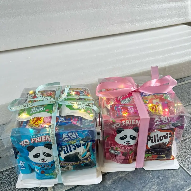 Hộp bánh kẹo mica size nhỏ tặng người thân yêu dịp sinh nhật lễ tết, ngày kỉ niệm ( shop tặng đèn nháy và thiệp ạ) 2
