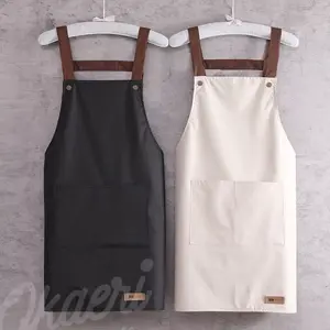 OKAERICOFFEE Celemek Masak Dapur Barista Dewasa Pria Wanita Apron Waterproof Motif Polos