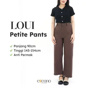ELLEANO PETITE | Loui Pants 2.0 - Petite Pants - Celana Kulot Formal / Non-Formal Wanita - Loose Pants Anti Kusut Flowy Polyester Premium