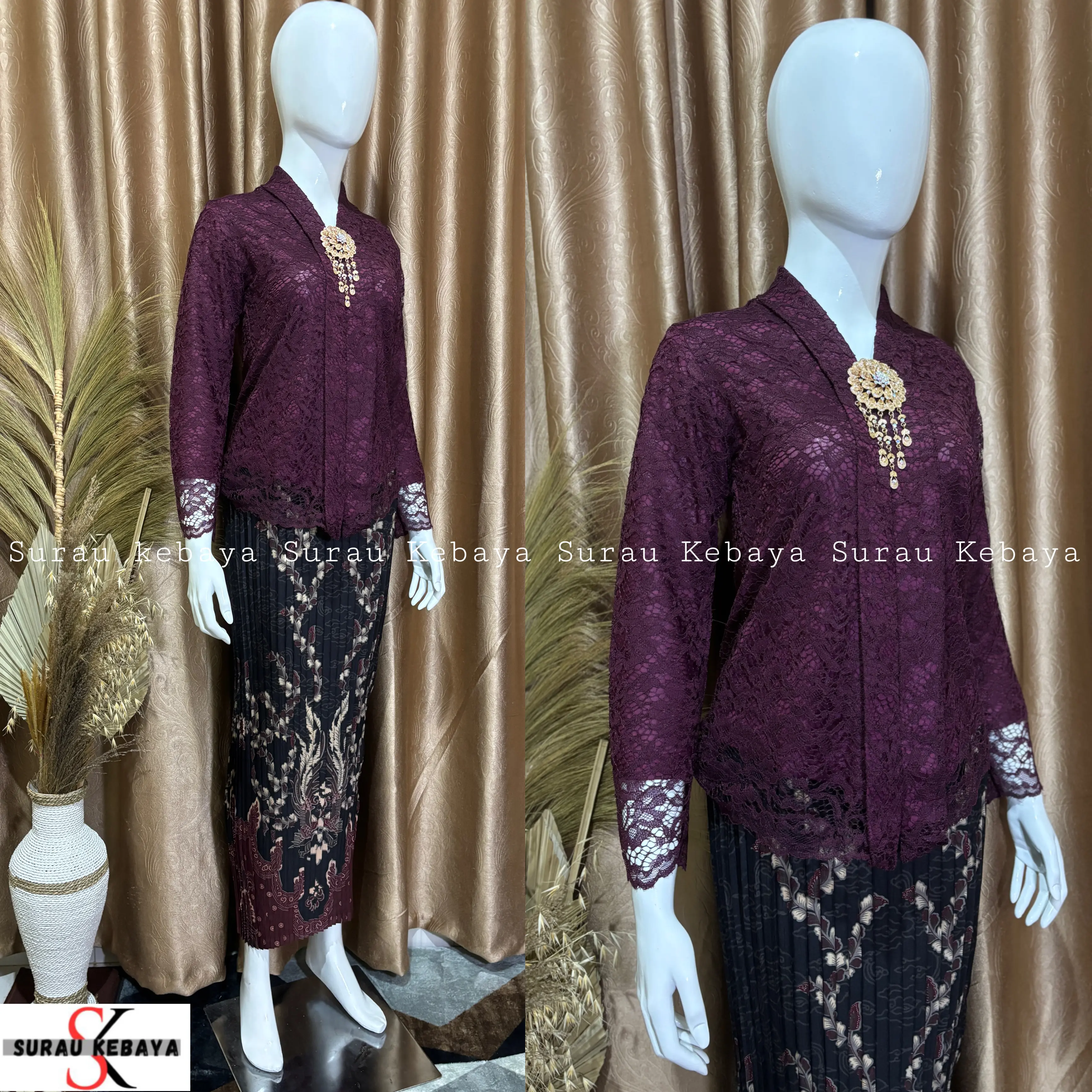 Kebaya Set Modern Dan Elegan Terbaru 2025 Kartini/ Setelan Brokat Kondangan Mewah Cocok Untuk Pesta Pernikahan ,Wisuda ,Seragaman Ibu Hajat / Atasan Lamaran