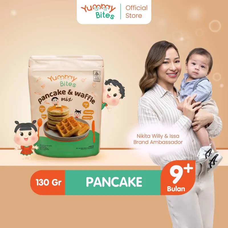 Yummy Bites Pancake & Waffle Mix 130g / Tepung Premix Pancake & Waffle Untuk bayi 6