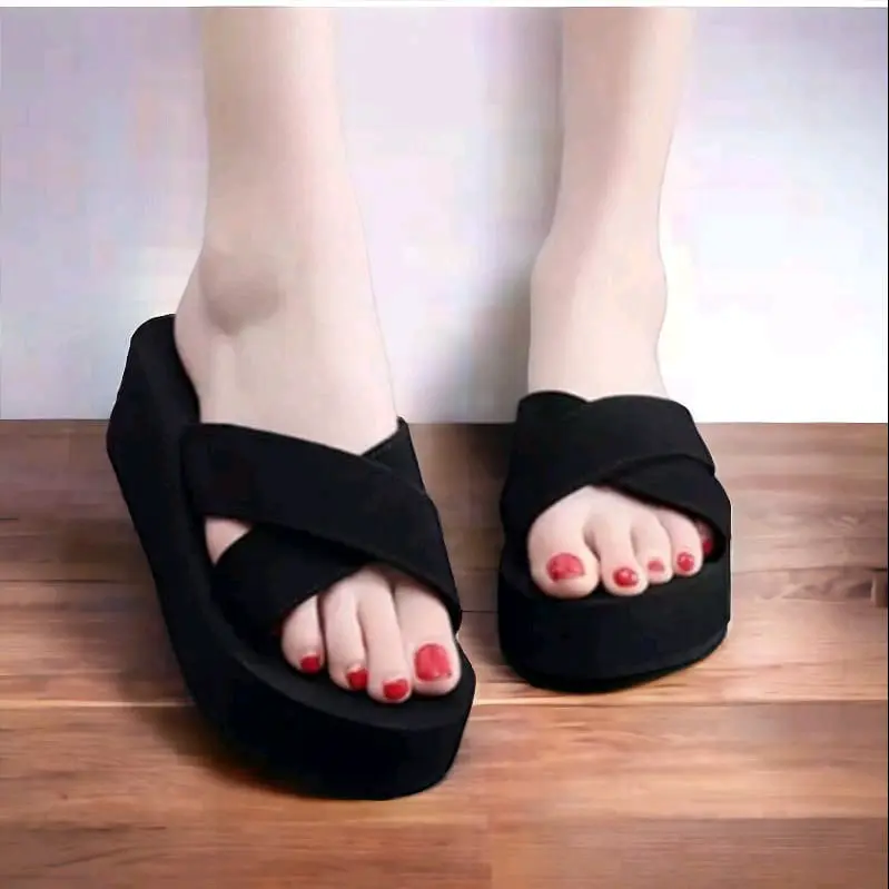 Sandal Wedges Silang Dewasa Wanita Cewek Sendal