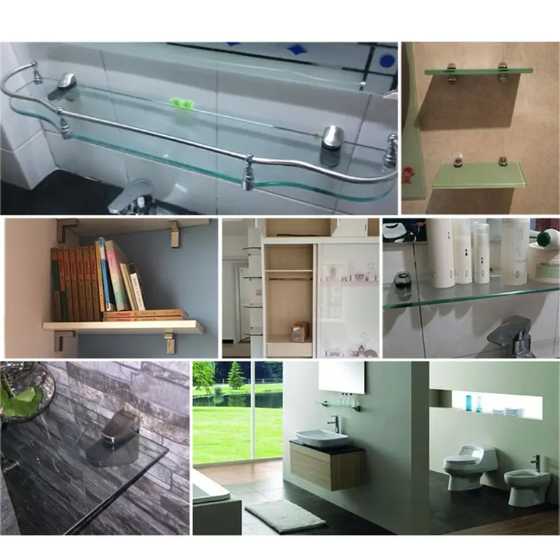 Kệ gỗ, bền, 2 cái, Giá đỡ kệ kính Có Thể Điều Chỉnh 3-20mm, Kẹp kính miệng cá, Giá Đỡ treo tường, cho kính miệng cá 3