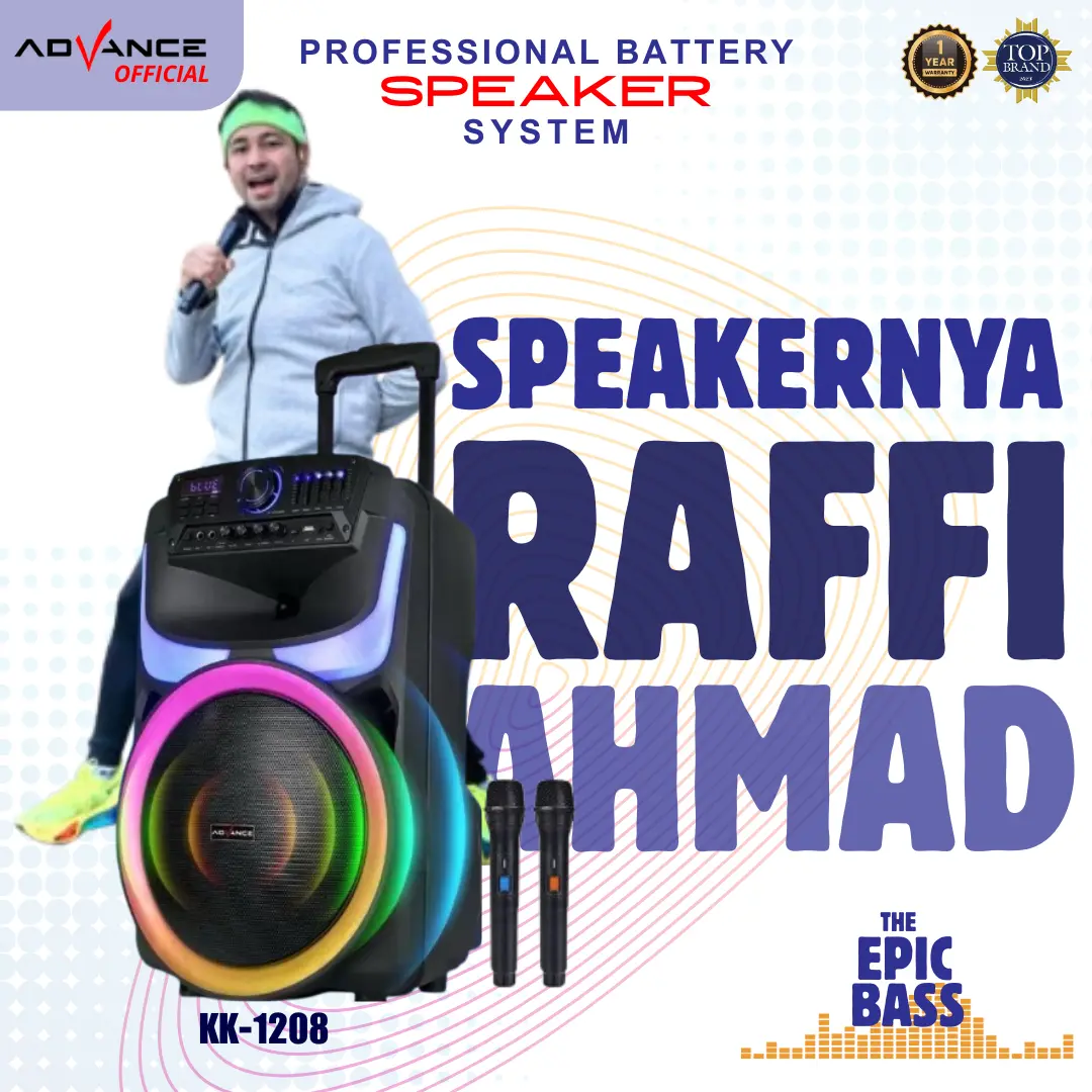 【COD】Speaker Super Bass Advance KK-1028 Speaker Bluetooth 15" Free 2 Mic Wireless Garansi Resmi 12 Bulan