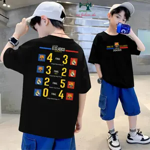 Kaos Anak Barca Rekap Skor King El Clasico LaLiga / Kaos Bola / T-Shirt Combed 30S Unisex