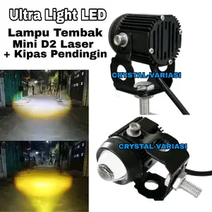 Lampu Tembak D2 Mini Laser Plus Kipas Pendingin Cahaya Sorot High Low Putih Kuning Super Terang