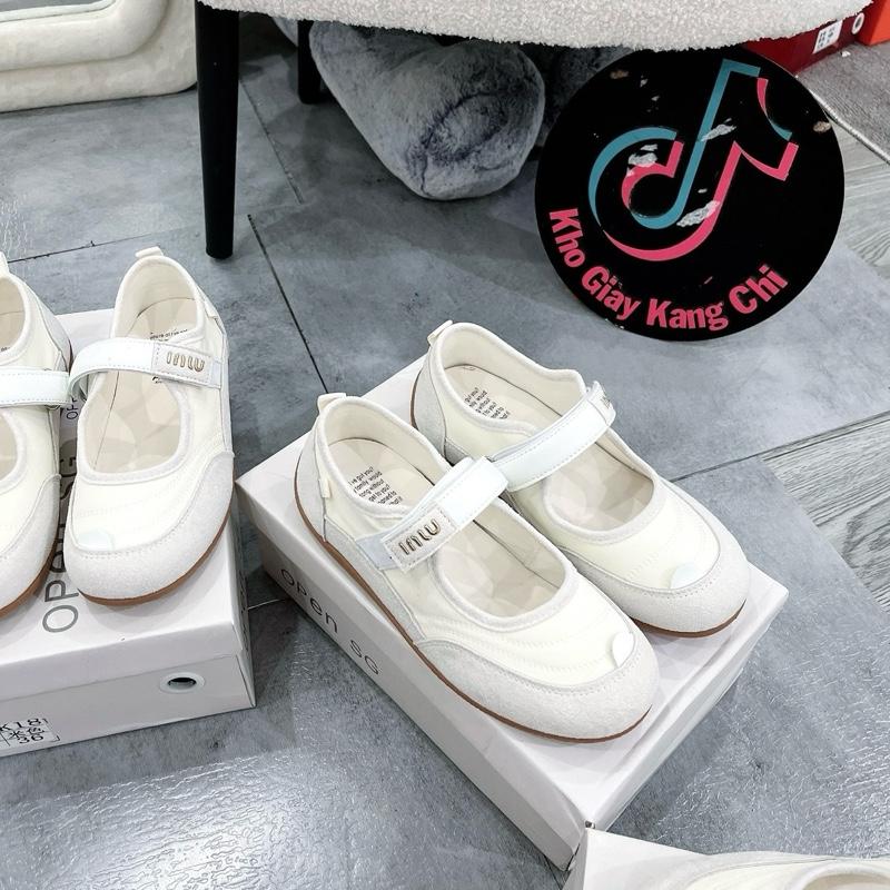  Giày thể thao quai dán miu da mềm chuẩn QC full box shoese nữ dép nữ K18 