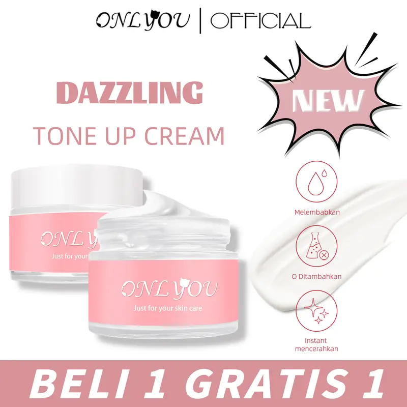 【BPOM certification】【Beli 1 Gratis 1】ONLYOU original Bright Stuff Tone Up cream  BB cream Menyamarkan Pori-pori toning Instant Brightening menghidrasi 0