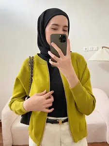 GONEGANI OFFICIAL - Jacket Knit Resleting Bomber Cardy Knit