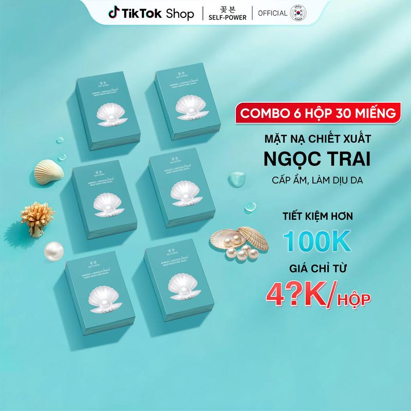 Mặt Nạ Cho Da Mụn Da Xỉn Màu Da Khô SELF POWER Chiết Xuất Ngọc Trai Cấp Ẩm Sâu Dưỡng Sáng Đều Màu Da Hỗ Trợ Cải Thiện Sắc Tố Tối Màu Dành Cho Nam Và Nữ 25ml