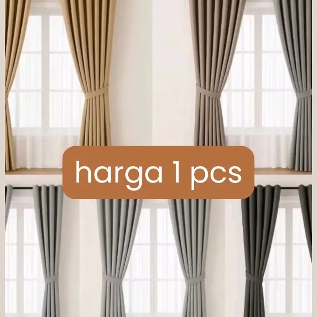 GORDEN POLOS BlackOut BAHAN TEBAL SERAT SAFRON/ Gordyn BlackOut Embos Jendela & Pintu 0