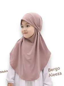ALEEZA Jilbab Bergo Aleeza Tali Malay Anak 4-10 Tahun Hijab Khimar Instan Almahyra Anak Bahan Jersey