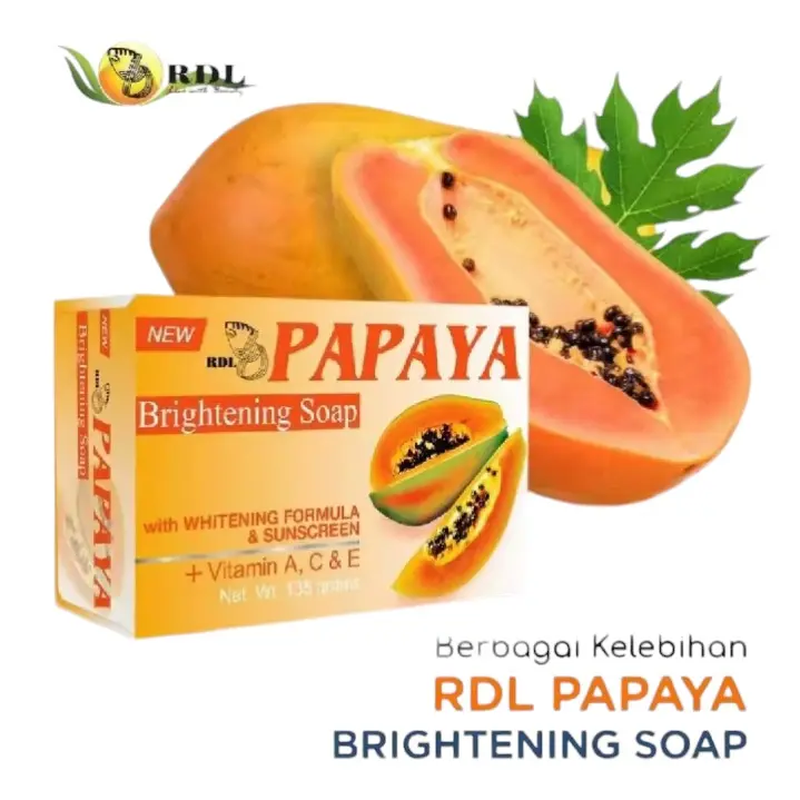 Sabun Pepaya RDL Brightening Soap untuk Mencerahkan Kulit Tubuh pembersih wajah