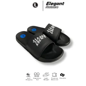 Sandal slop elegant motif akar / pria wanita slip on casual distro/ best seller new produk Sendal / eva premium quality Shoes Hitam