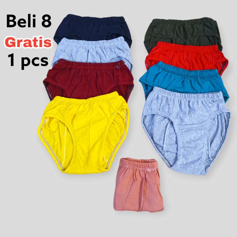Paket 6 Bonus 1 Pcs CD Anak Remaja Pria Celana Dalam Bahan Katun Motif Polos Terbaru Fashion 4