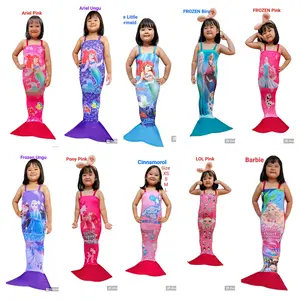 Kostum Mermaid Putri Duyung Kartun - Motif Gambar Sesuai Etalase, Real Pict, Bahan Halus & Melar - Size XS (3 bulan-1,5 tahun)