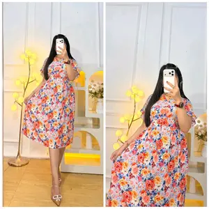 DRESS CANTIK MOTIF KEKINIAN bumil busui priendly