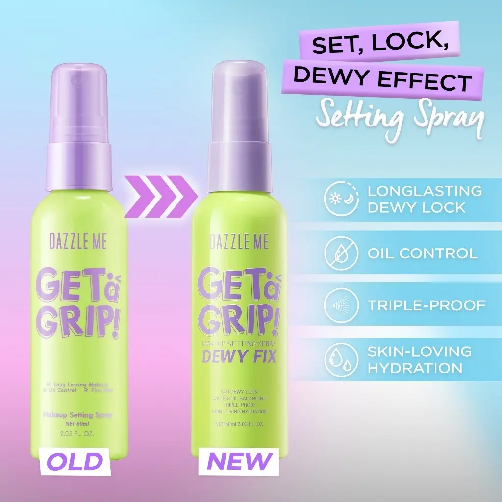 -BERKAH- DAZZLE ME Get a Grip! Makeup Setting Spray Dewy Fix Beauty Protecting 4 X Hydrating Makeup Mist Flawless Lightening Primer Water Tahan 24 Jam