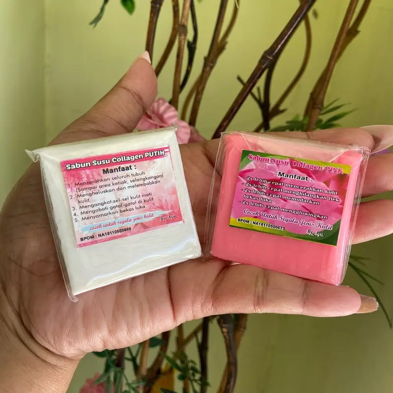 17 pcs sabun susu collagen pink dan putih mencerahkan 2