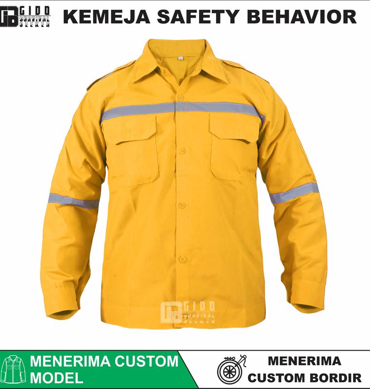 Kemeja Safety Lengan Panjang - Seragam Baju Kerja Proyek Lapangan 8