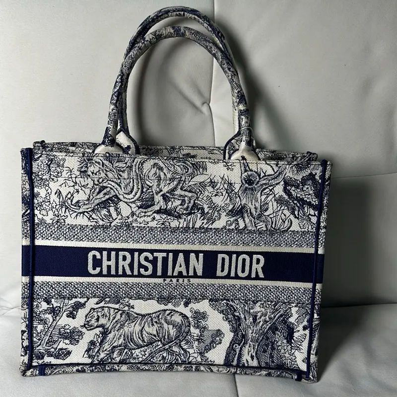 Preloved-Dior Book Tote Zoo Medium (Tan)