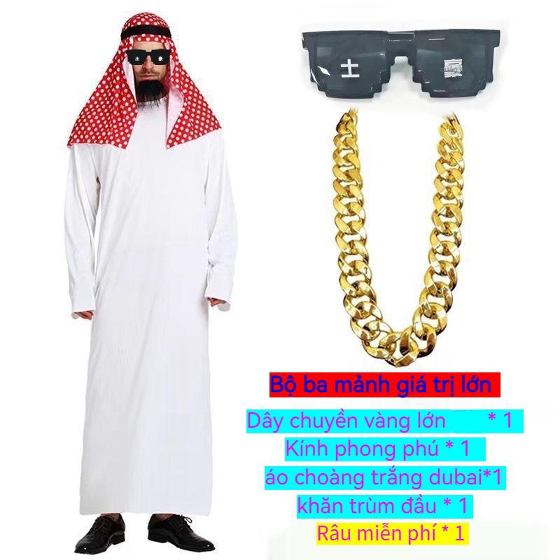 Quần áo người lớn hoàng tử Trung Đông khăn trùm đầu màu đỏ bộ đồ quần áo nam biểu diễn sân khấu quần áo dự tiệc Menswear