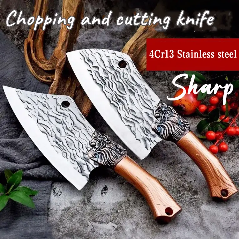 【SG Stock】  thickened chopping knife stainless steel kitchen knife chef special kitchen knife Knives